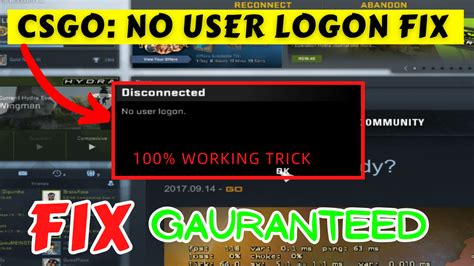 How to Fix No User Logon in CS:GO